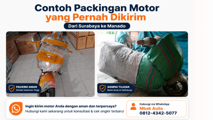 Jasa Kirim Motor Surabaya Manado via Kapal Laut murah
