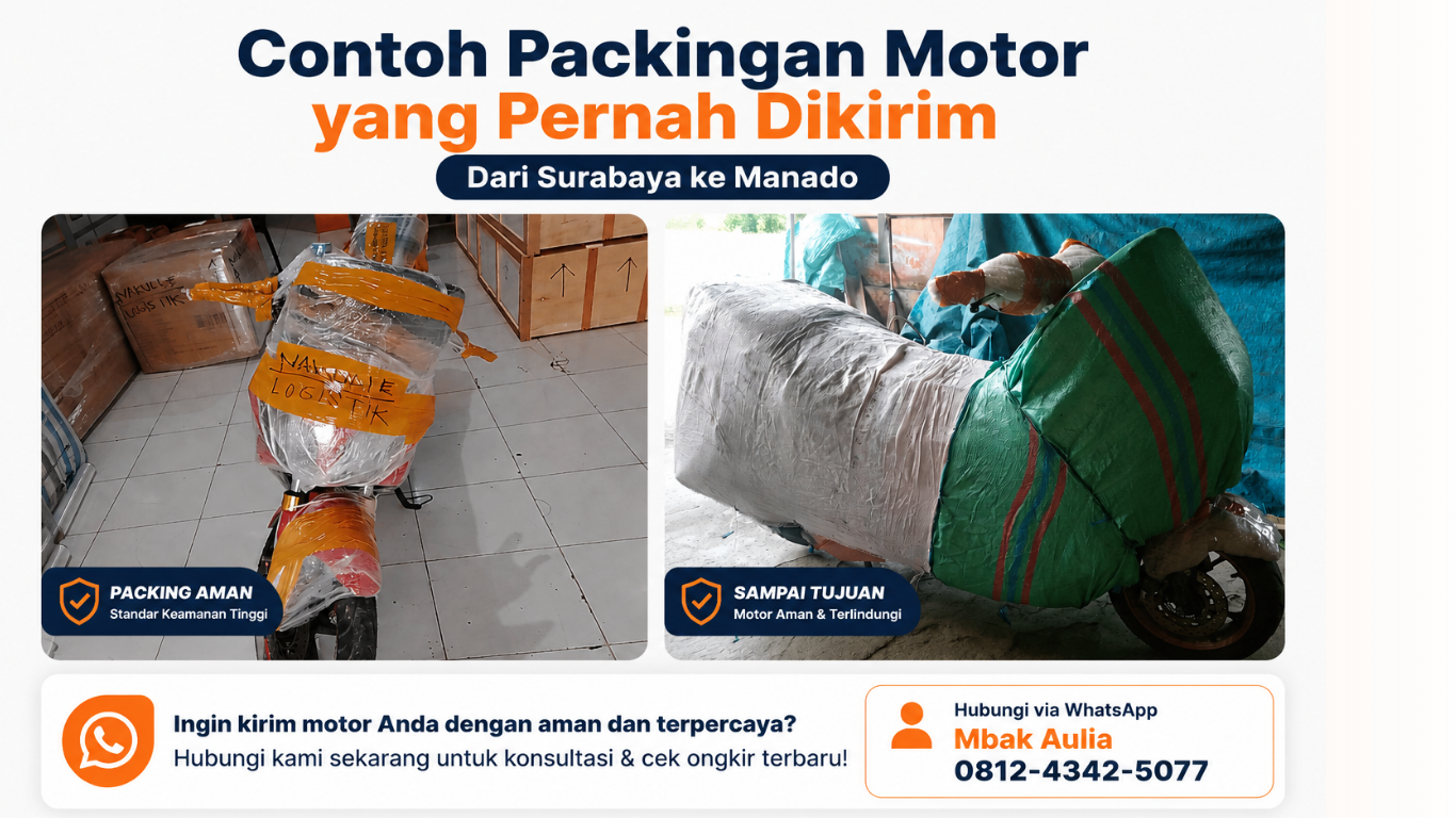 Jasa Kirim Motor Surabaya Manado via Kapal Laut murah